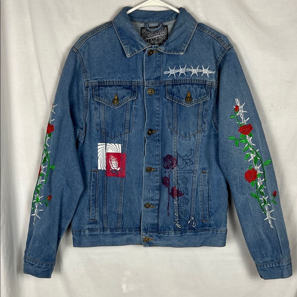 Brooklyn Cloth Blessed Rose Button Up Denim Jacket